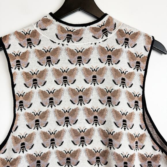 Sarah Gordon Maeve Anthropologie Mock Bumblebee Moth Tank Metallic Top - XL - Picture 6 of 8